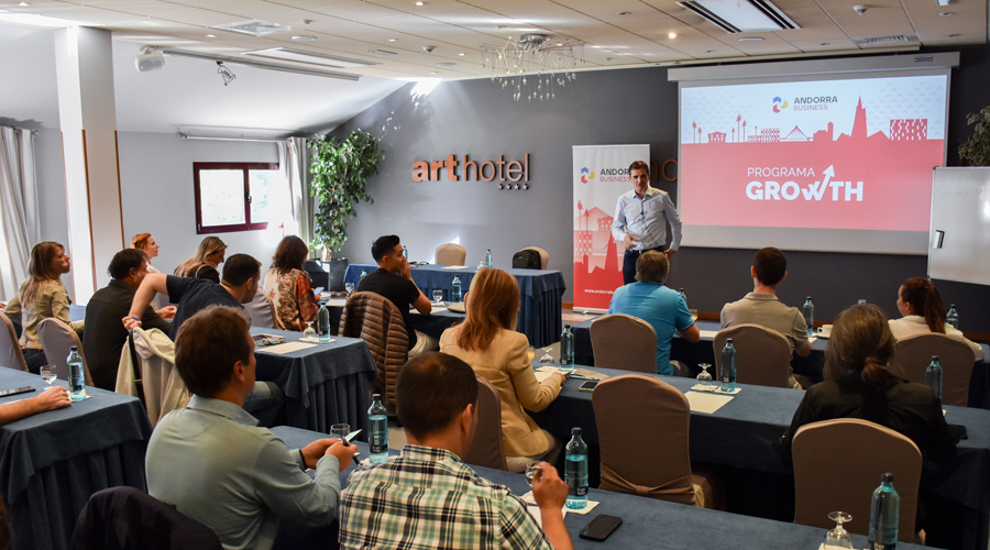 Mentor a una sessió del programa Growth d'Andorra Business. Foto: Cedida