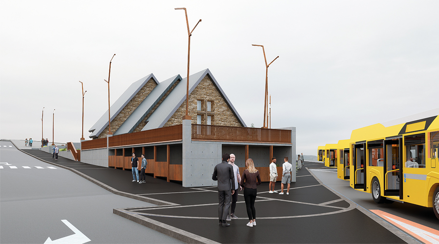 Render d'una part de la remodelació de la plaça de l'Església al Pas de la Casa (Comú d'Encamp)