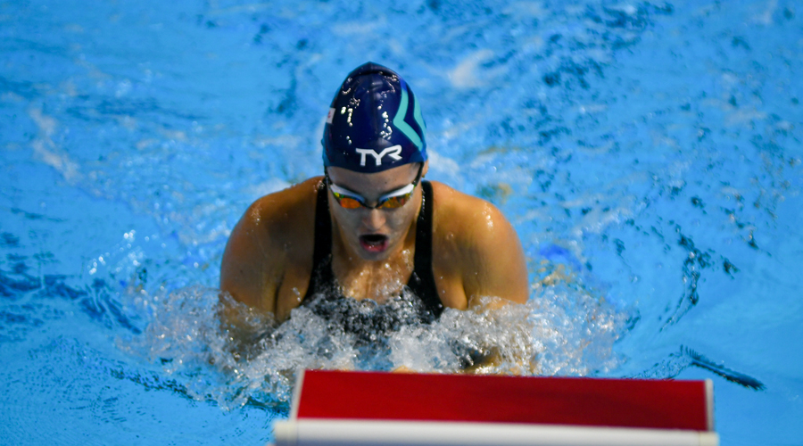 Nàdia Tudó en la prova dels 100 metres braça (FAN)