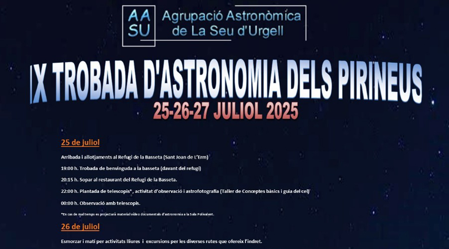 Cartell de la 9a Trobada d'Astronomia dels Pirineus