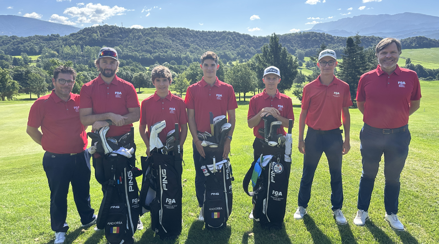 L'equip nacional de la Federació de Golf d'Andorra. Foto: FGA