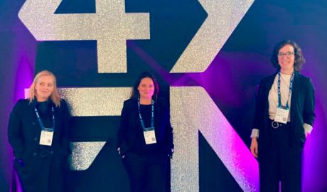 Ariana Calleja, Gemma Galver i Anna Arias, fundadores de Lainapp, al 4YFN