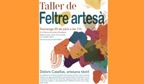 Cartell anunciant el taller de feltre artesà a Arsèguel