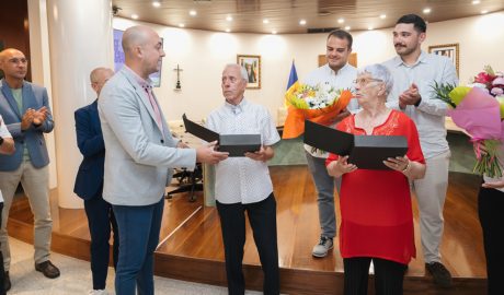 Els dos homenatjats, en Francisco i na Maria