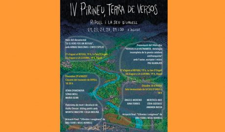 Programa del festival de poesia i música 'Pirineu, Terra de Versos', que tindrà lloc a la Seu i Ripoll