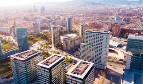Vista aèria de Diagonal Mar i el front Marítim del Poblenou, Barcelona