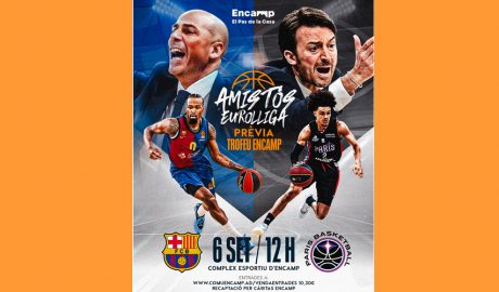 Cartell anunciant el primer dels partits que acollirà Encamp