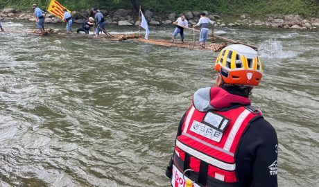 Bomber voluntari en una activitat a Coll de Nargó