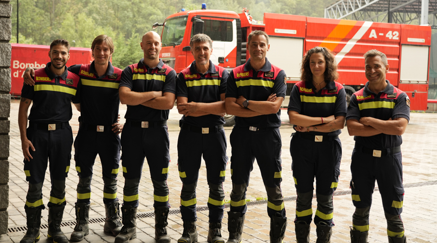 La dotació del Cos de Bombers desplaçada a Astúries (SFGA)