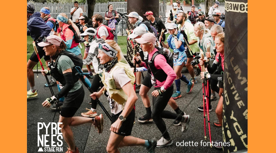 Un moment de la sortida de la 4a etapa durant l'edició de la cursa de 2024. Foto de: Pyrenees Stage Run / Odette Fontanes