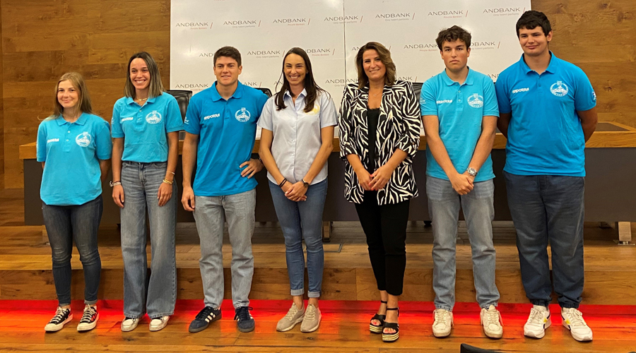 Presentació, a la seu d'Andbank, dels equips participants al Trial de les Nacions (Andbank)