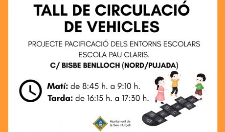 El cartell advertint del tall de circulació