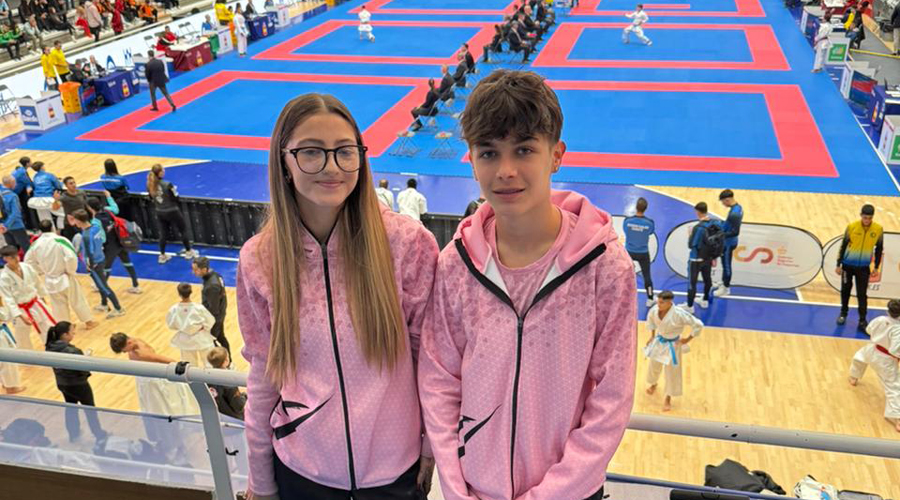 Els joves karatekes andorrans, Aina Padilla i Paulo Domingues (FandKarate)