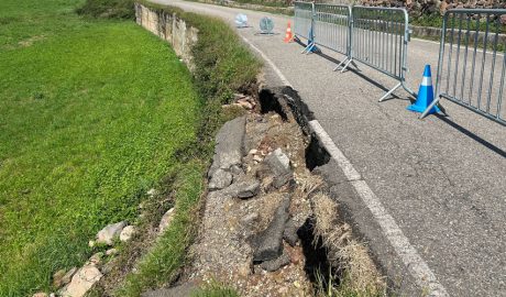 La zona que ha de ser sotmesa a la reparació del mur
