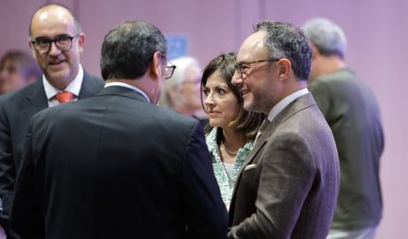 A la dreta, la ministra d'Exteriors, Imma Tor i el cap de Govern, Xavier Espot