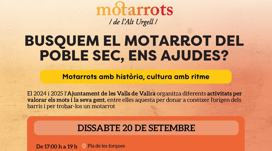 El cartell anunciant l'activitat