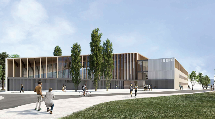 Render del futur edifici de l'INEFC Pirineus (imatge cedida)