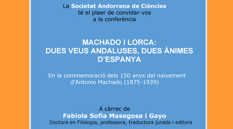 Cartell anunciant la conferència de Fabiola Sofia Masegosa i Gayo (SAC)