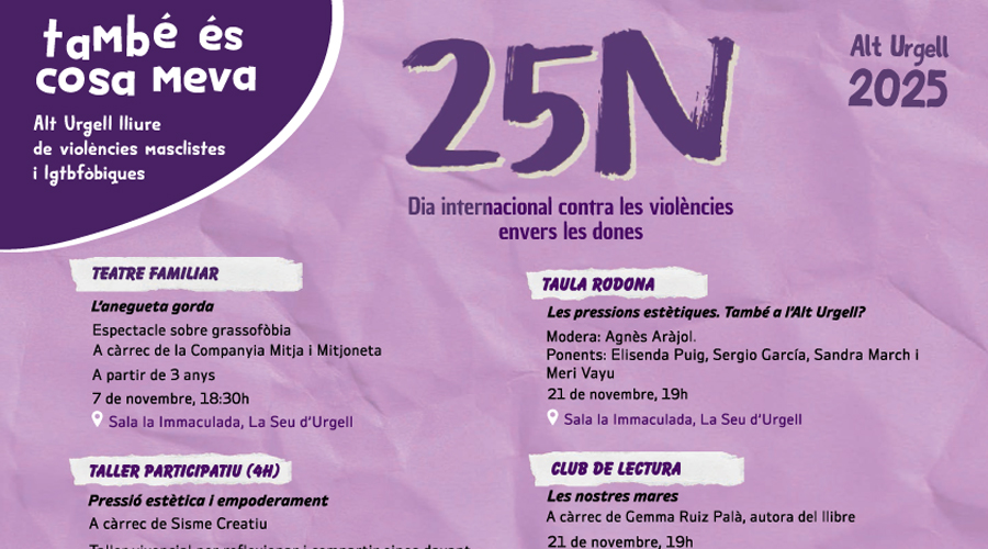 Els actes s'estendran al llarg de tot el mes de novembre