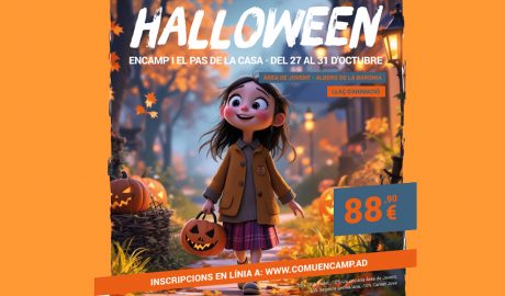 Cartell anunciant l'obertura d'inscripcions per a les vacances de Tots Sants
