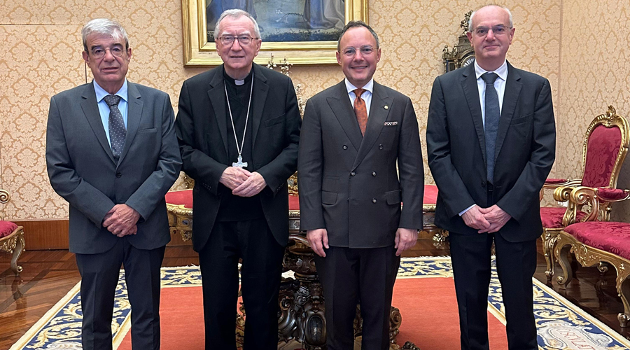 Ladislau Baró, Pietro Parolin, Xavier Espot i Carles Álvarez (SFGA)