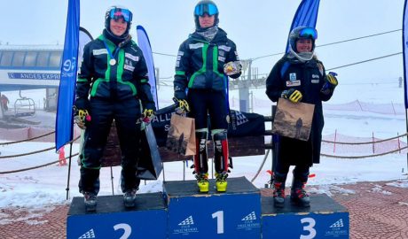 Isabella Pérez (1a) i Ainhoa Piccino (2a) a l'eslàlom del Nacional de Xile