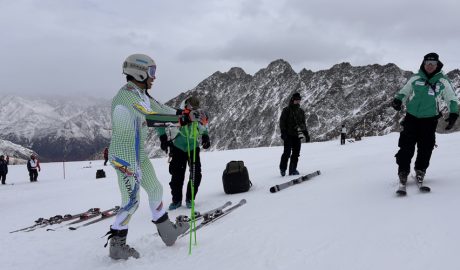 Joan Verdú, a Sölden, amb el seu equip
