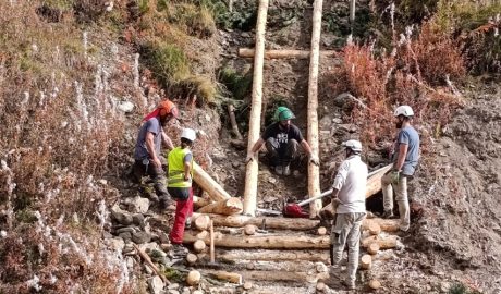 Actuació de bioenginyeria que el Parc Natural està fent a Vall de Núria