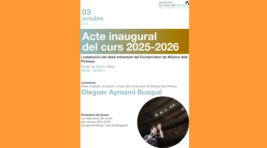 Cartell anunciant la inauguració del nou curs acadèmic (Aj. la Seu)