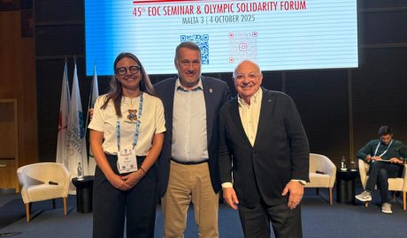 A la dreta, el president del Comitè Olímpic Andorrà, Xavier Espot Miró