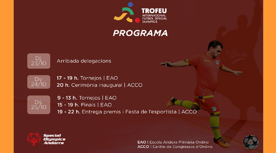 El programa del torneig (Special Olympics Andorra)