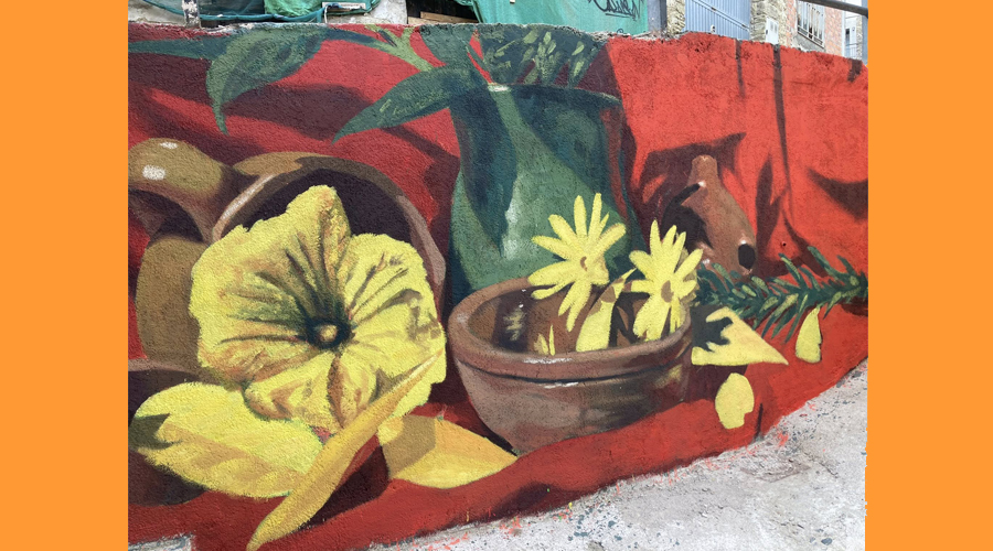 Un dels murals pintat per l'artista (CastellciutArt)
