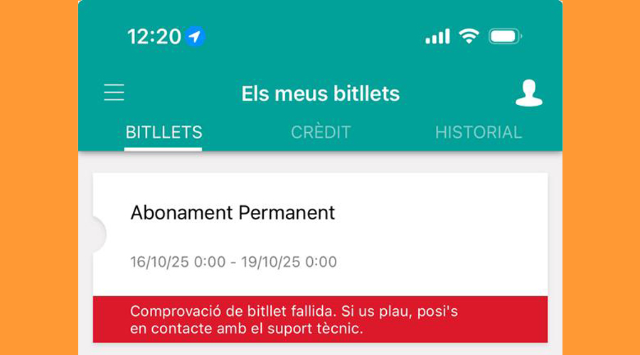 L'aplicació donant l'error (FEDA Solucions)