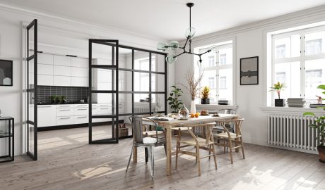 Tancament de vidre entre la cuina i el menjador