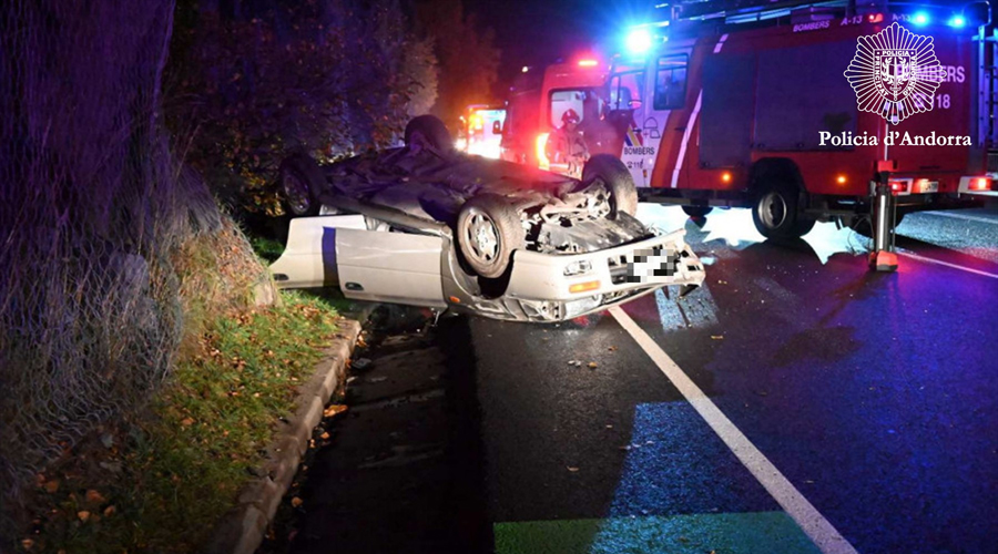 L'aparatós accident patit per la dona de 32 anys (Policia d'Andorra)
