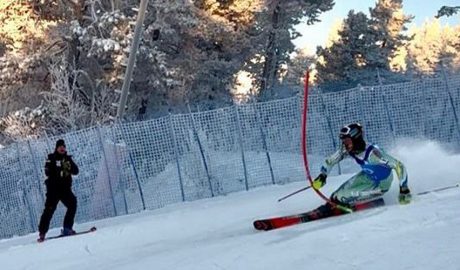 Àlex Rius, aquest divendres, a l'eslàlom de la Copa d'Europa de Levi