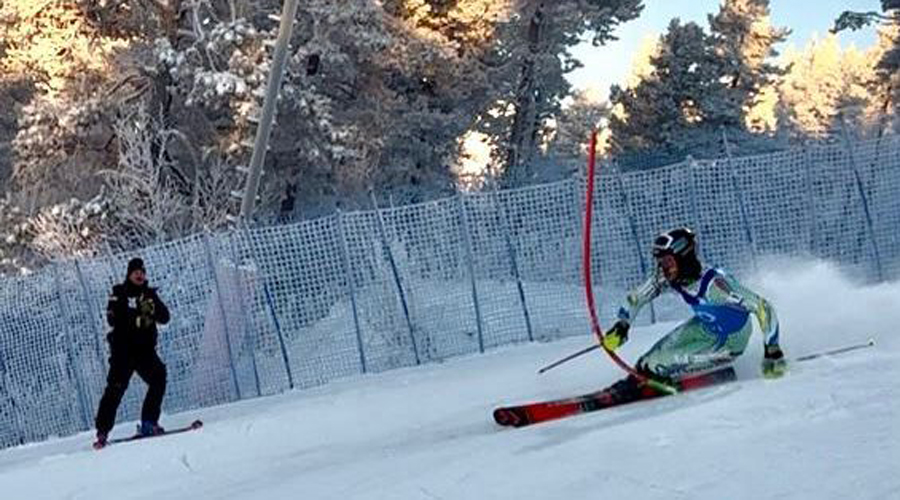 Àlex Rius, aquest divendres, a l'eslàlom de la Copa d'Europa de Levi (FAE)