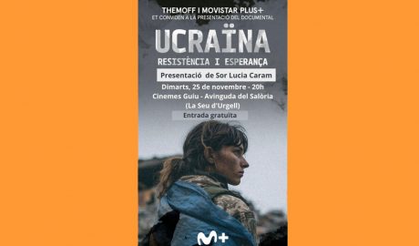 Cartell anunciant la projecció del documental i la intervenció de sor Lucía Caram