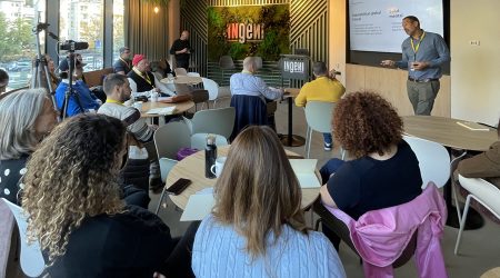 Imatge de la trobada amb els col·laboradors, aquest dimarts