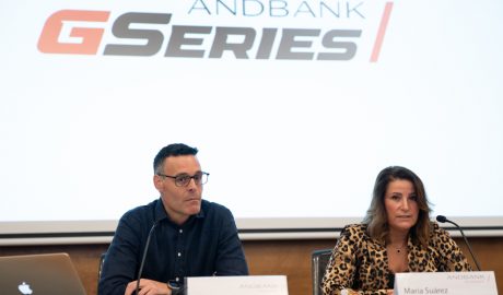 Àlex Bercianos i Maria Suárez en la presentació de les Andbank GSeries 2025-2026