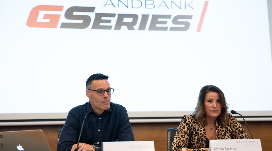 Àlex Bercianos i Maria Suárez en la presentació de les Andbank GSeries 2025-2026. Foto: Cedida