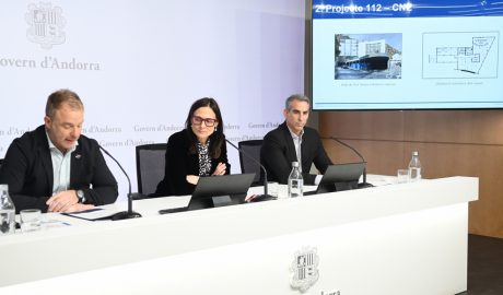 Cristian Pons, Ester Molné i César Marquina durant la seva compareixença