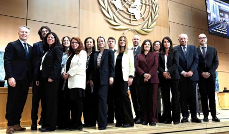 La delegació andorrana que ha participat en la presentació de l'informe