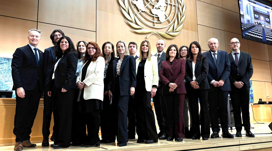 La delegació andorrana que ha participat en la presentació de l'informe (SFGA)