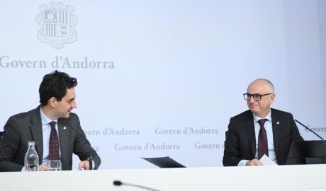 El ministre portaveu, Guillem Casal i el ministre de Finances, Ramon Lladós