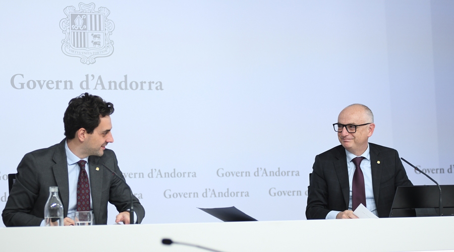 El ministre portaveu, Guillem Casal i el ministre de Finances, Ramon Lladós (SFGA)