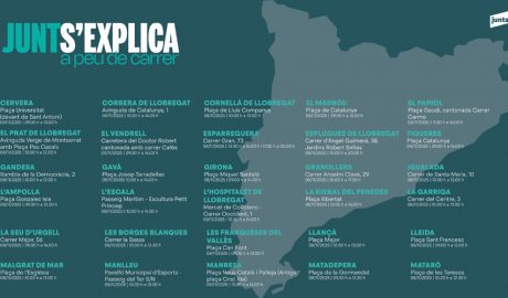 Punts informatius de la campanya 'Junts s'explica. A peu de carrer', aquest cap de setmana