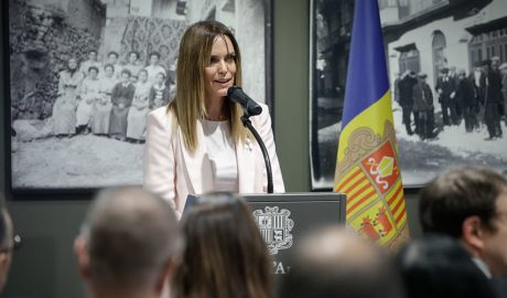 La secretària d’Estat d’Igualtat i Participació Ciutadana, Mariona Cadena, en l'acte institucional contra la violència de gènere