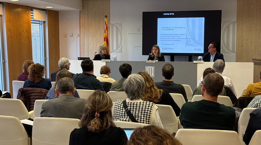 La consellera de Drets Socials i Inclusió, Mònica Martínez Bravo, presidint el Consell per a la Promoció de l’Accessibilitat (Govern.cat)