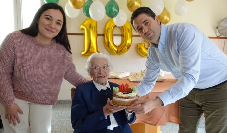 Christina Moreno, l'homenatjada Paquita Argelagues i Joan Barrera